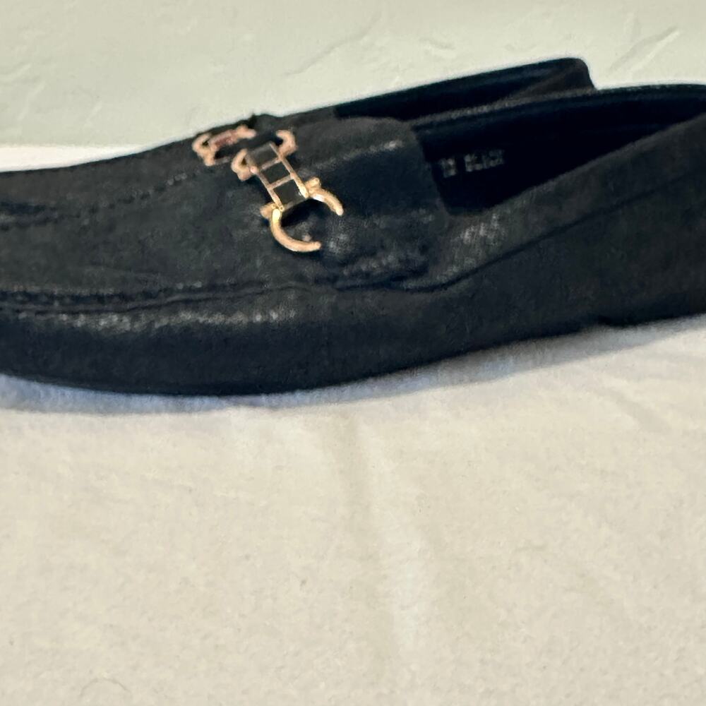 Terroni Italian mens black loafers with metal detail size 12 Comfort Dress - Picture 2 of 5